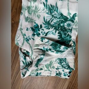 Floral Green and White anthropologie pants